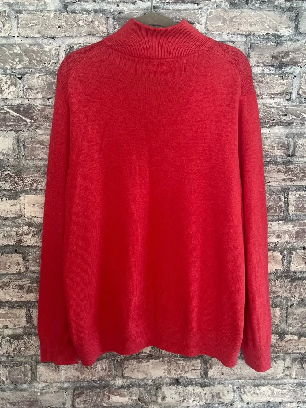J. Crew Men’s Coral Red Zip-Neck Sweater Cotton excellent like new condition.